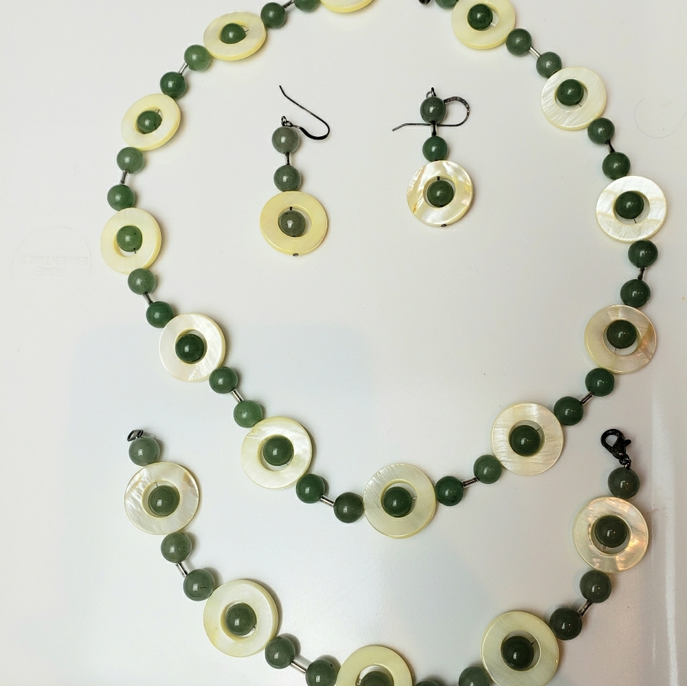 Jade and Pearl handmade set
